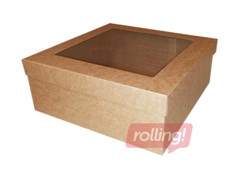 Microcorrugated cardboard box with window, 240x240x80mm