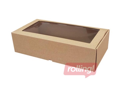 Kinkekarp aknaga 320x165x83mm, pruun