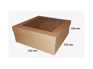 Mikrolainepapist karp aknaga, 250x250x100mm, pruun