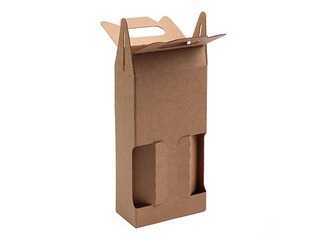 Cardboard box for two 0.5L bottles