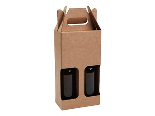 Cardboard box for two 0.5L bottles