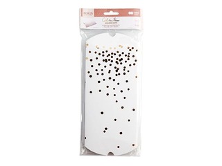 Dāvanu kastītes, Golden Dots, kartona, baltas, 210x100mm, 5 gab.