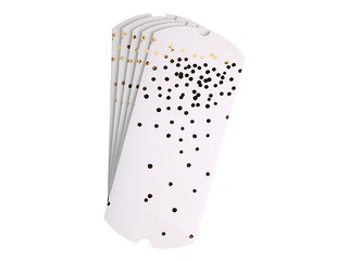 SALE Kinkekarbid, Golden Dots, papp, valge, 210x100mm, 5 tk.