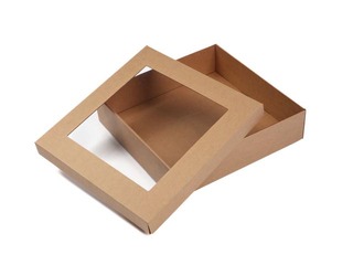 Kartona kaste, 320x320x80mm, ar logu, brūna