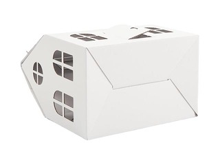 SALE Kinkekarp Jõulumajake, kartongist, valge, 200x130x120mm (+90mm)