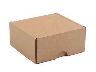 Corrugated cardboard box with a foldable lid, brown, 150x120x60mm