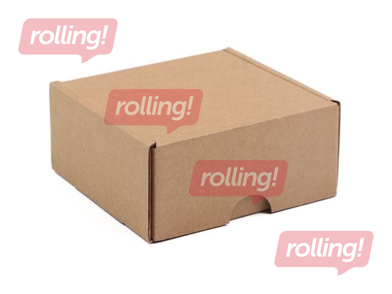 Corrugated cardboard box with flap lid, brown, 100x100x50mm