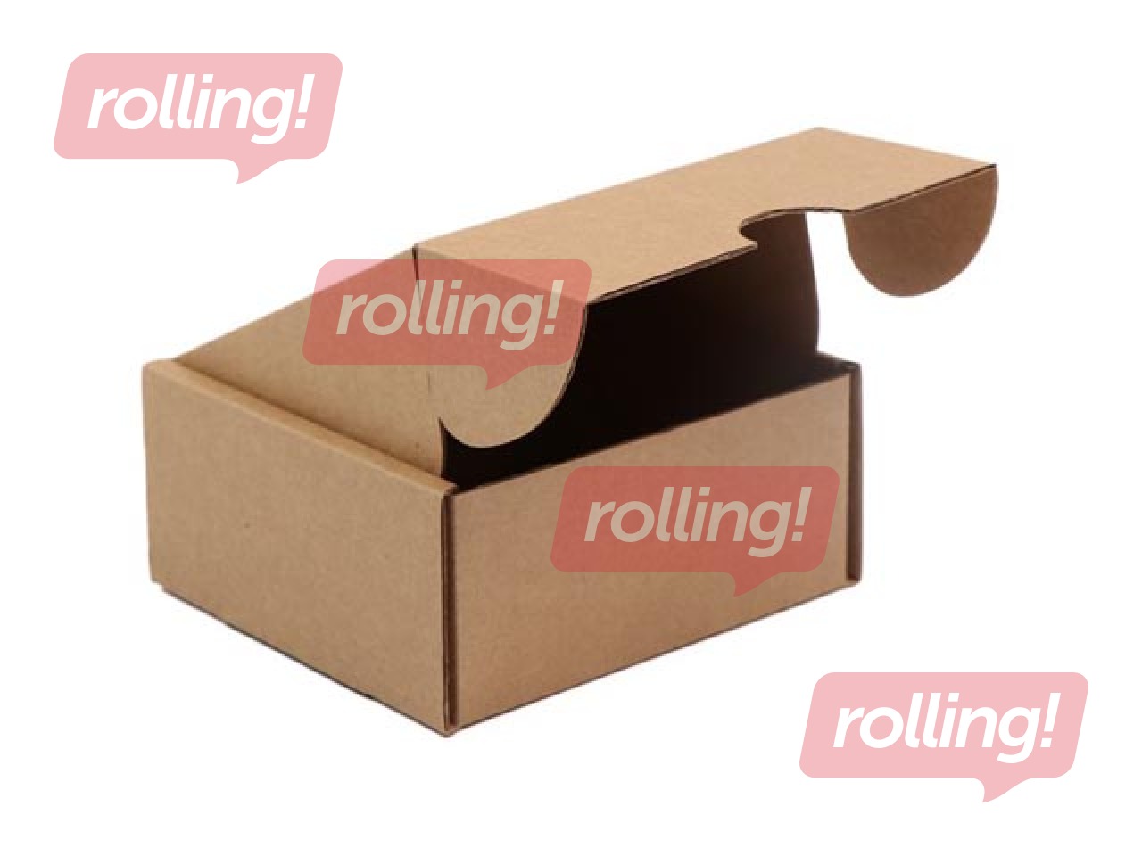 Corrugated cardboard box with flap lid, brown, 100x100x50mm
