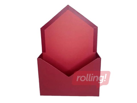 Dāvanu kaste-aploksne ziediem, sarkana