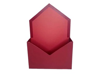 Flower gift box-envelope, red