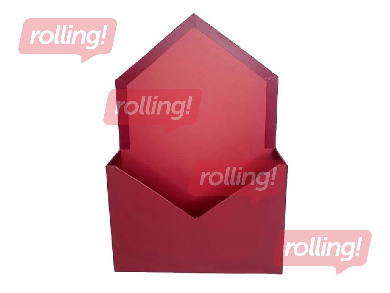 Flower gift box-envelope, red