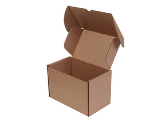 Corrugated Cardboard Box with Folding Lid, Brown, 233×146×165mm