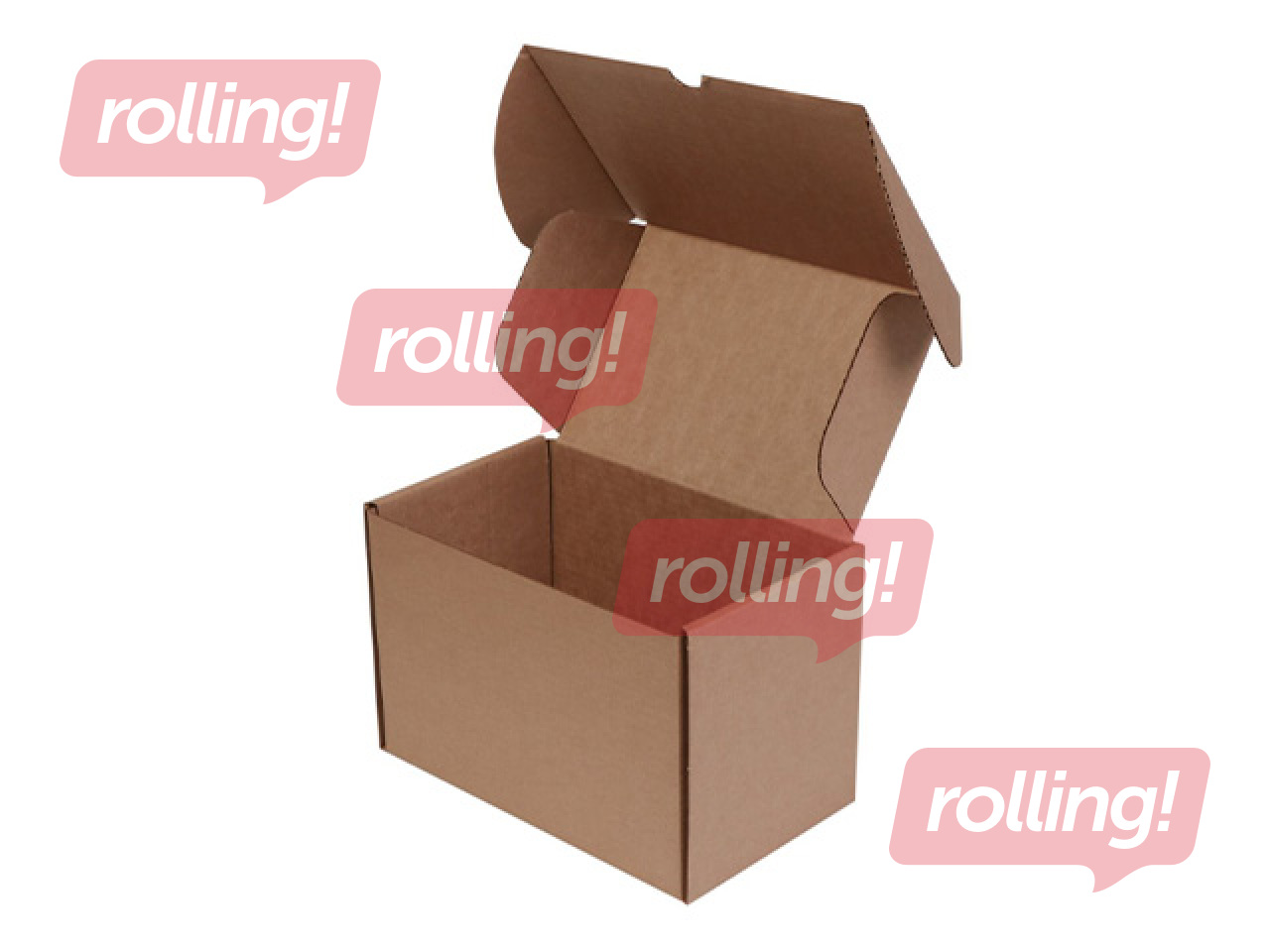 Corrugated Cardboard Box with Folding Lid, Brown, 233×146×165mm