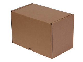 Corrugated Cardboard Box with Folding Lid, Brown, 233×146×165mm
