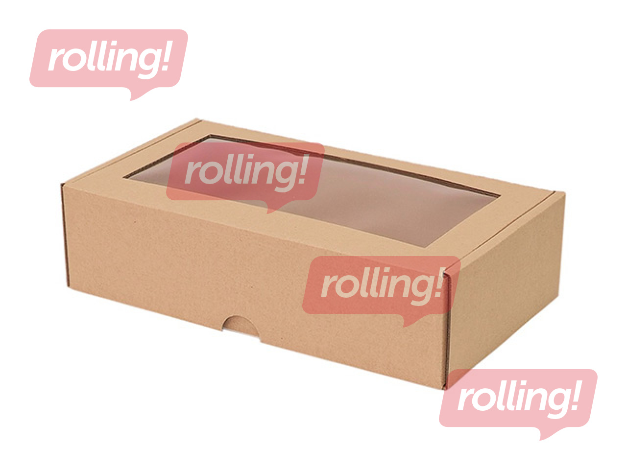 Упаковочная коробка с окном и откидной крышкой, 230x127x60мм