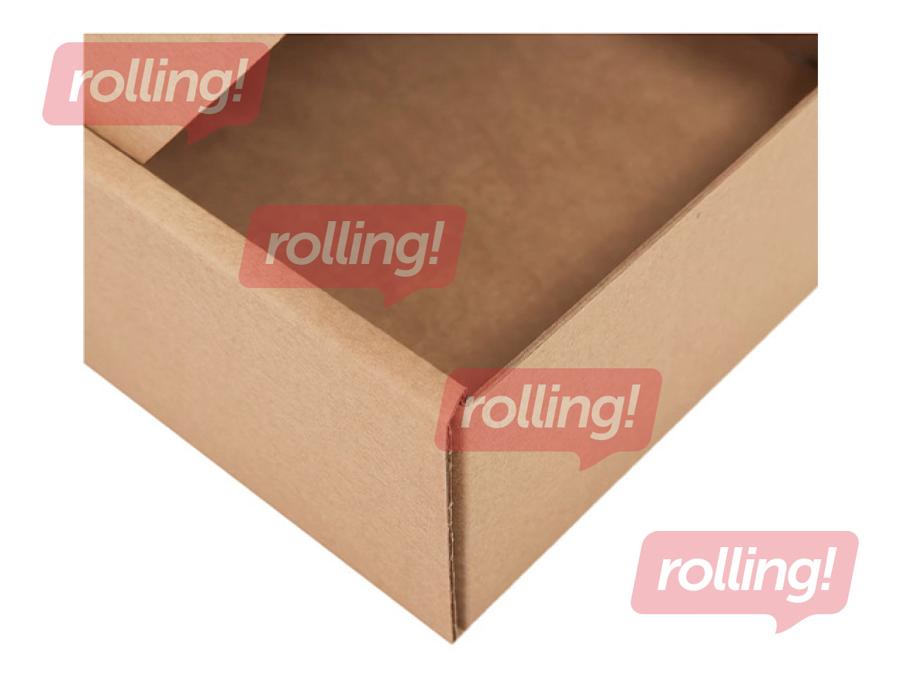 Packaging box with window, brown, 370x370x120mm