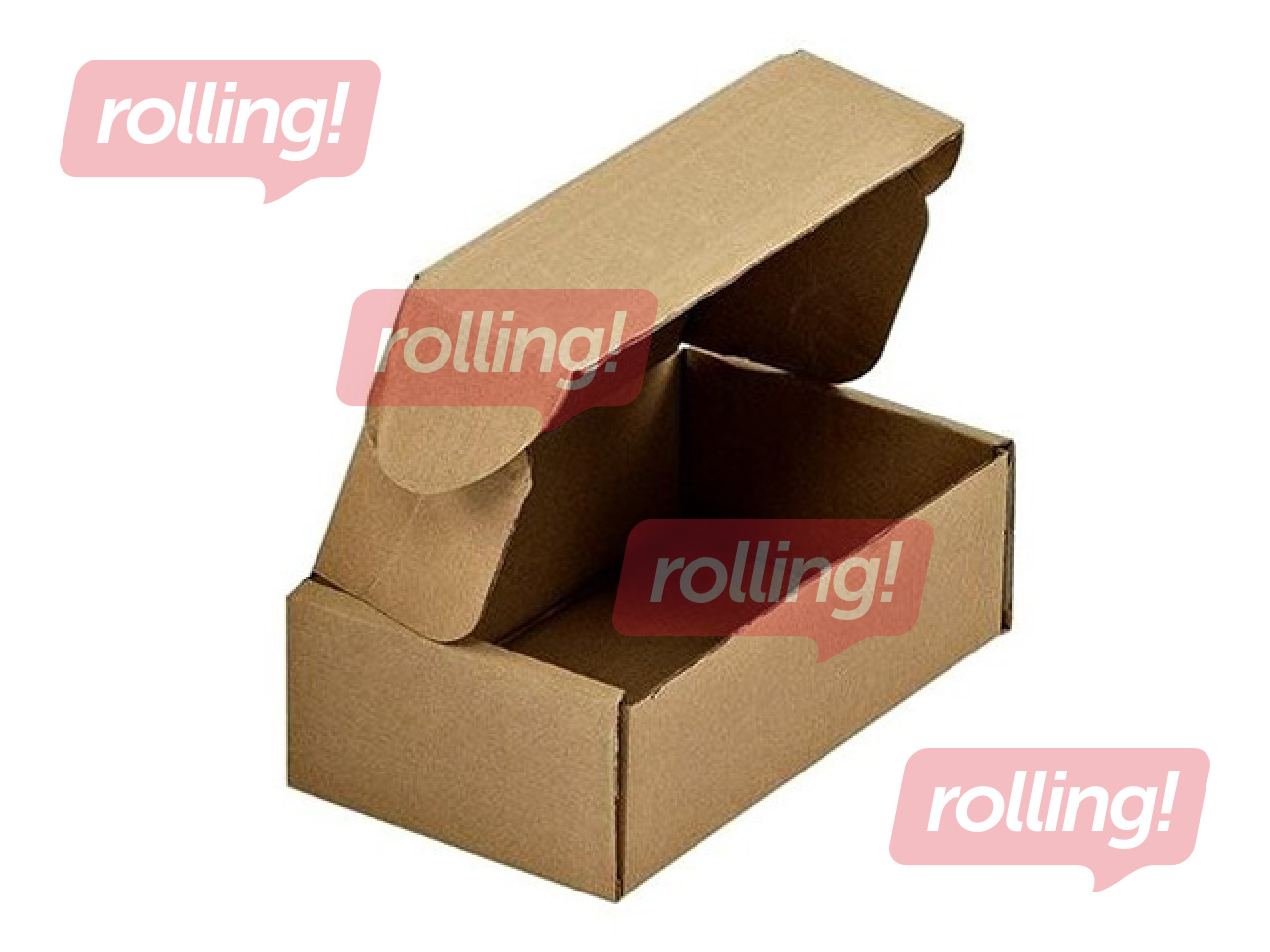 Corrugated cardboard box with hinged lid, brown, 215x130x70mm