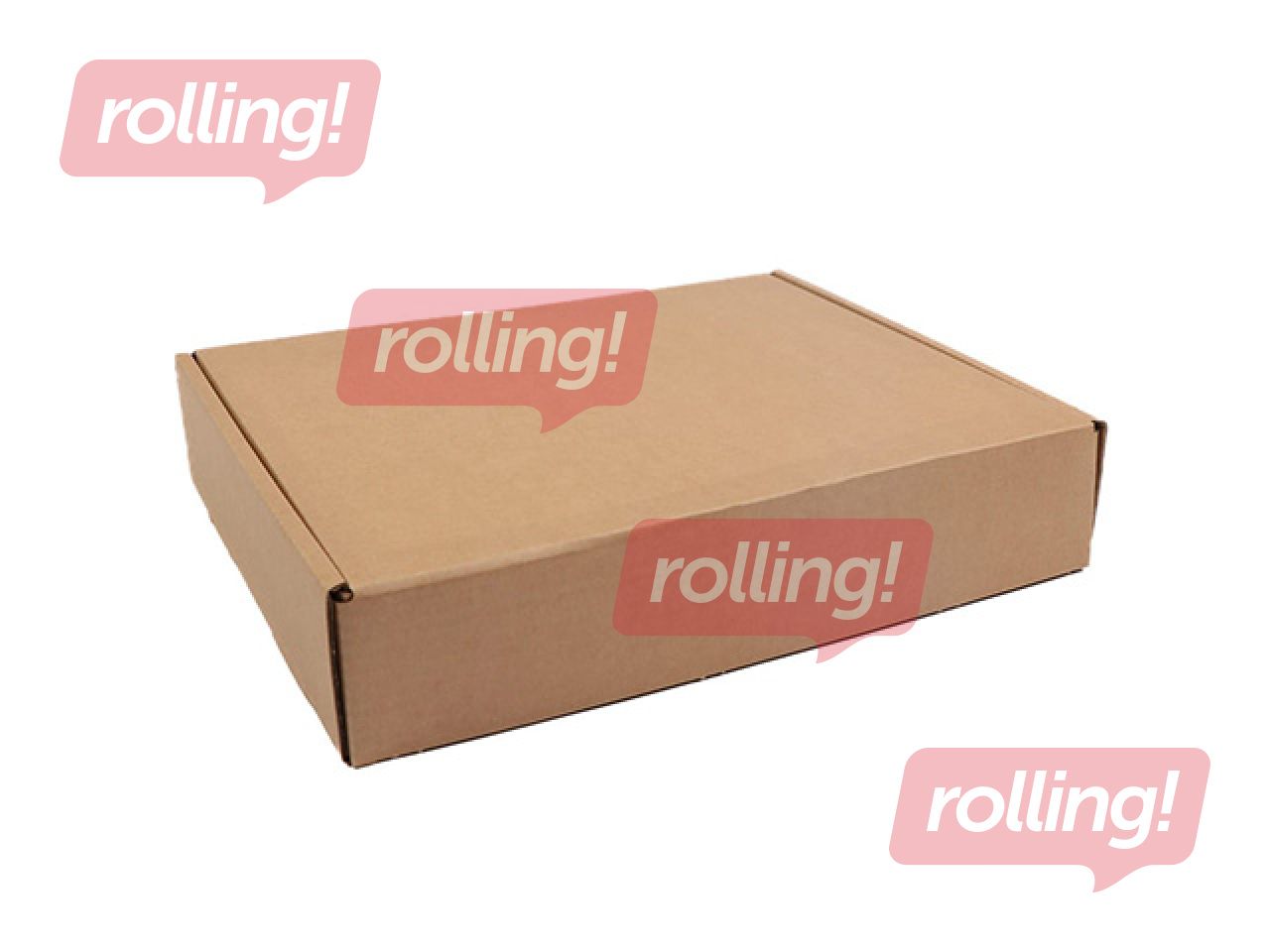 Corrugated cardboard box with hinged lid, brown, 350x280x70mm