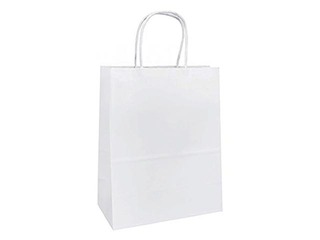 Paper gift bagTOPTWIST 240x110x310mm, white craft paper