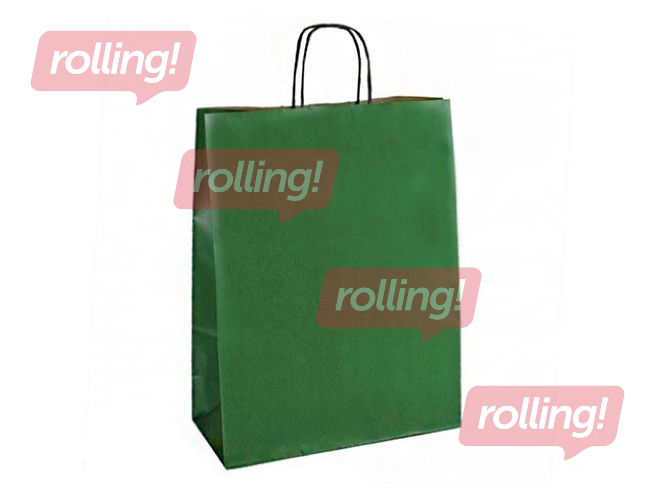 Paper gift bag TOPTWIST 320x140x420 mm, dark green craft paper