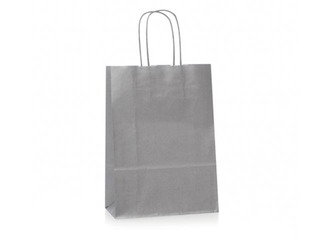 Paper gift bag TOPTWIST 240x110x310mm, silver