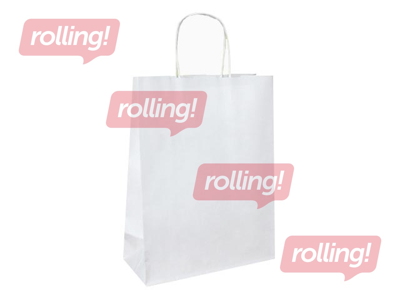 Подарочный мешочек бумажный, белый, 220 x 100 x 310 мм