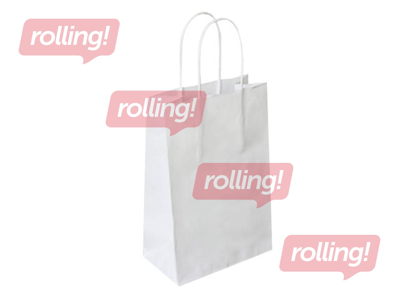 Dāvanu maisiņš ar vītiem rokturiem, papīra 140x80x210mm, balts