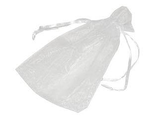 Valge organza kott paelaga, 10 tk