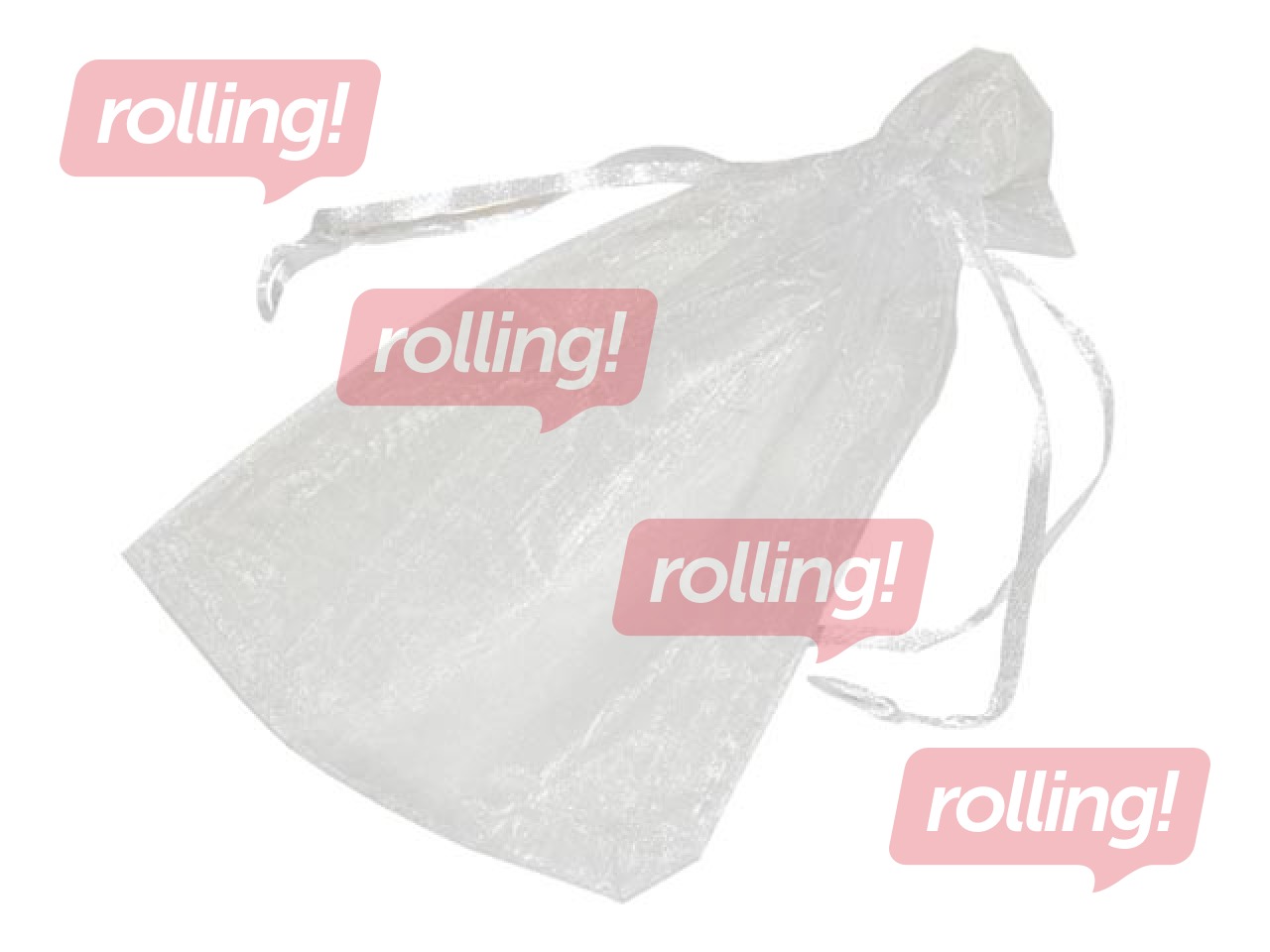 Valge organza kott paelaga, 10 tk