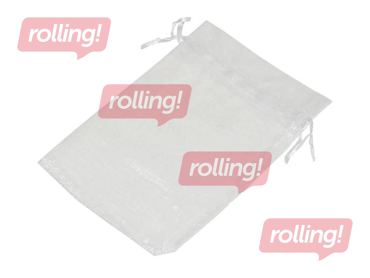 Valge organza kott paelaga, 10 tk