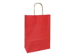 Paper bag with twisted handles 220x100x310mm, red