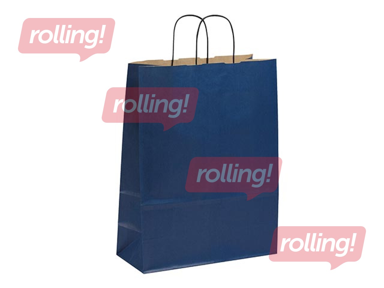 Подарочный бумажный мешок TOPTWIST 190x80x210мм, крафт-бумага синяя