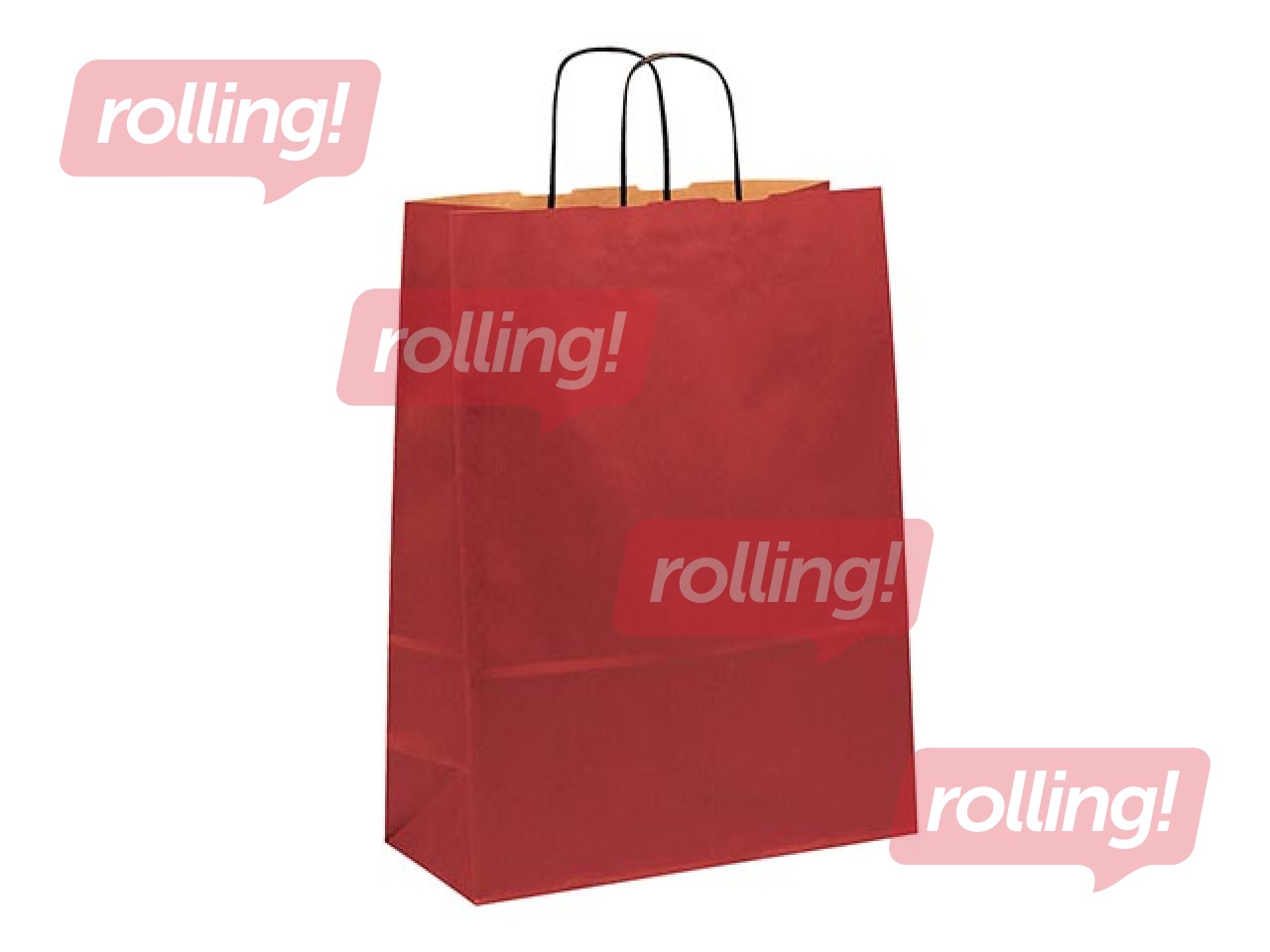Подарочный бумажный мешок TOPTWIST 320x140x420мм, крафт-бумага красная