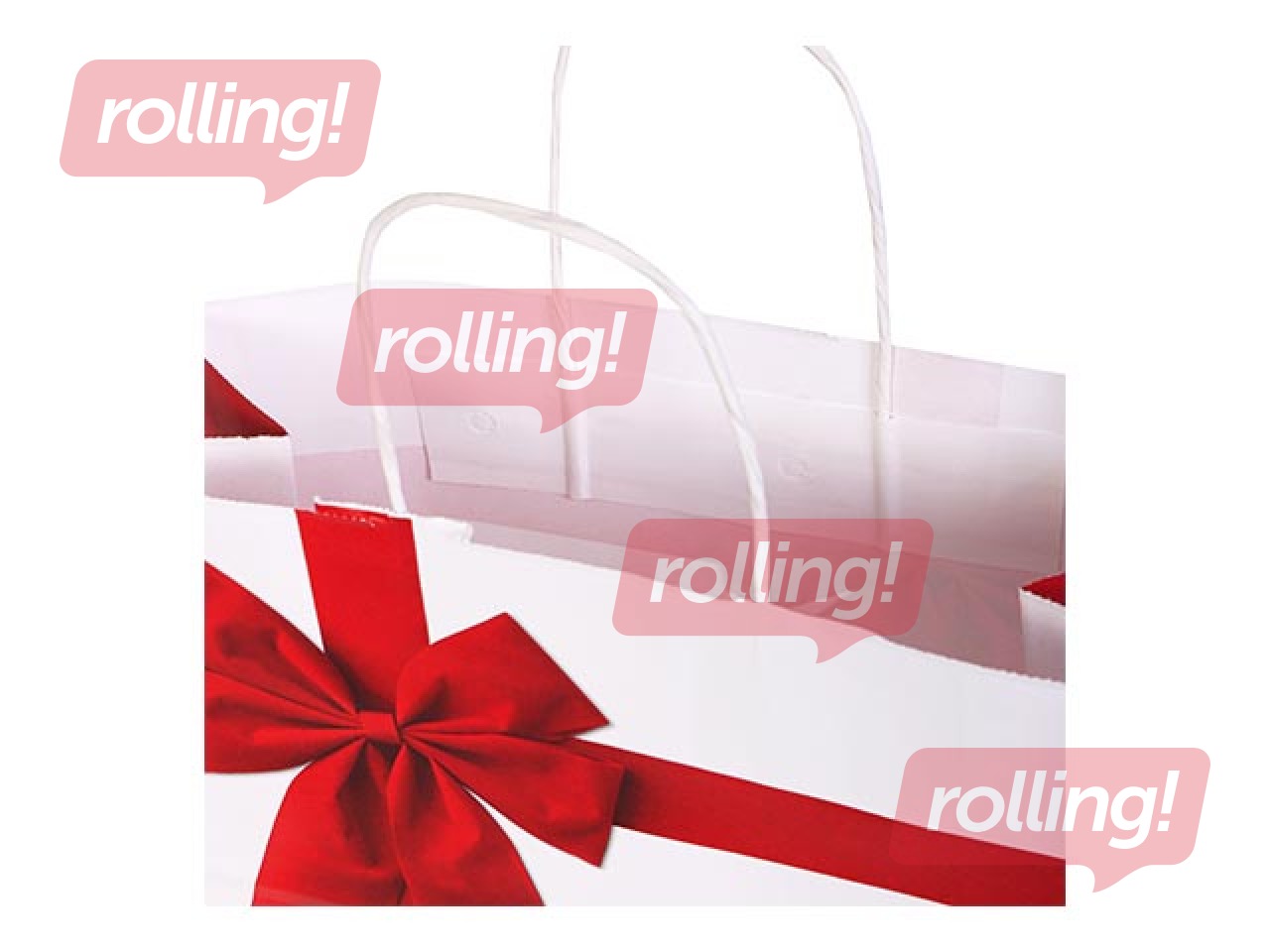 Kinkekott Rosette, 40 x 12 x 31 cm, valge