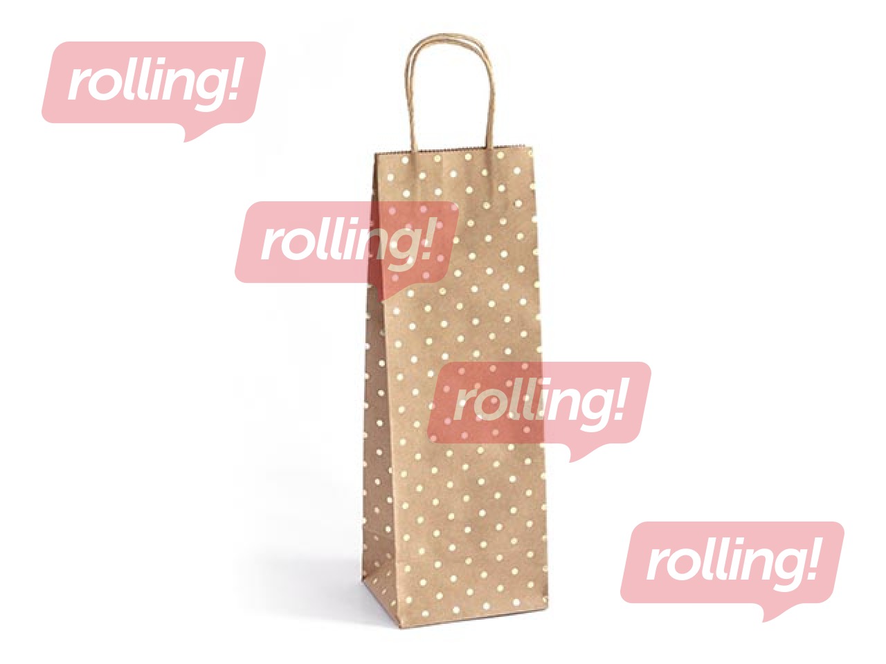 Sangadega paberkott, 120x100x350mm, pruun kuldtäppidega, 5 tk