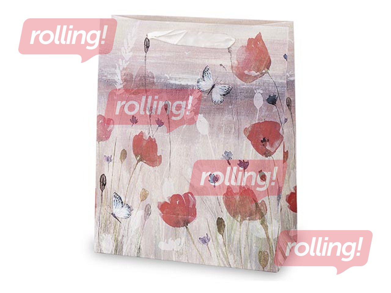 Gift bag with fabric handle, 180x100x230mm
