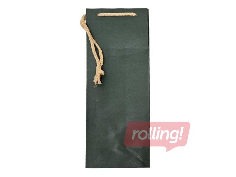 Paper bag for bottles, 120x90x390mm, dark green