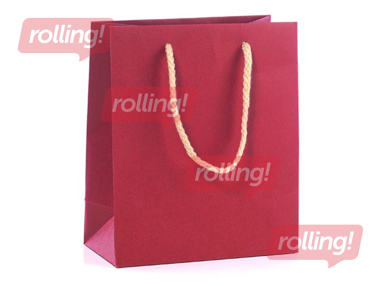 Бумажный пакет с ручками, 220x100x290 мм, красный