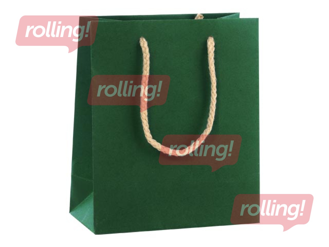 Бумажный пакет с ручками, 220x100x290 мм, темно-зеленый