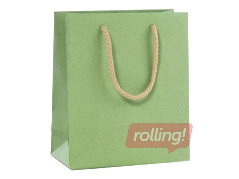 Бумажный пакет с ручками, 220x100x290 мм, шалфей зеленый