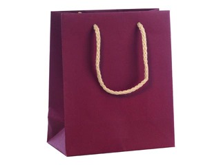 Paper bag with handles, 100x65x120 mm, bordo