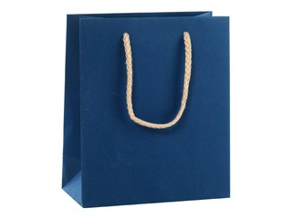 Paper bag with handles, 160x80x190 mm, dark blue