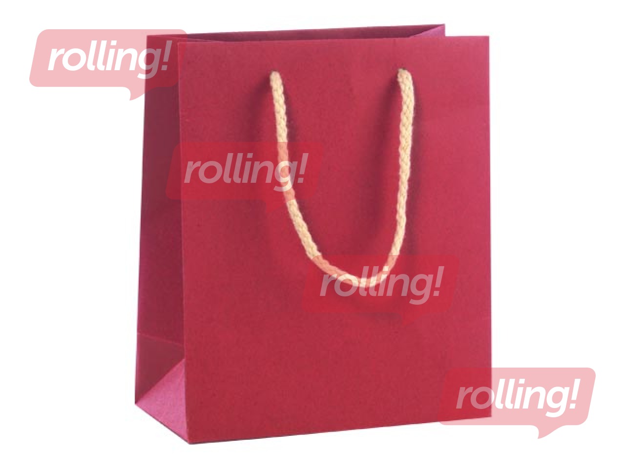 Paper bag with handles, 160x80x190 mm, red