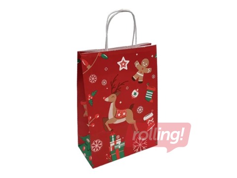 PROMO Sangadega jõulukingikott, jõupaber, punane, 220x100x310mm