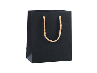 Paper bag with handles, black, 160x80x190mm