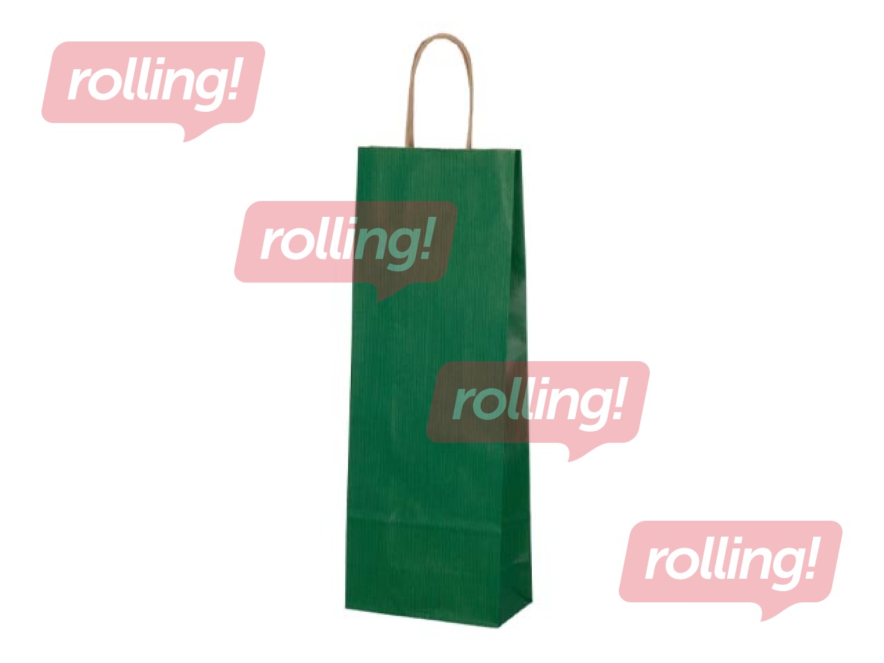 Paper bag for bottles, green, 140x80x390mm