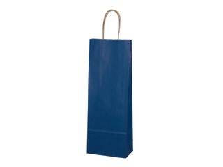 Paper bag for bottles, blue, 140x80x390mm