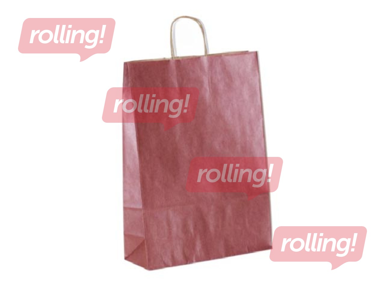 Бумажный пакет с ручками, красный с блеском, 220x100x310мм