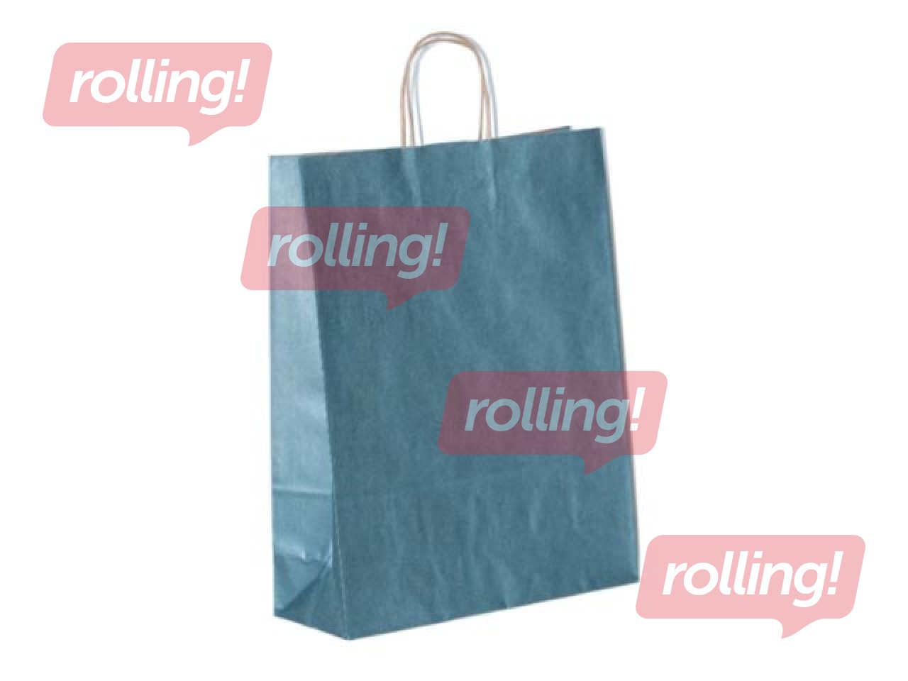 Бумажный пакет с ручками, синий с блеском, 220x100x310мм