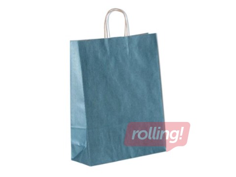 PROMO Sangadega paberkott, sinine läikiv, 220x100x310mm